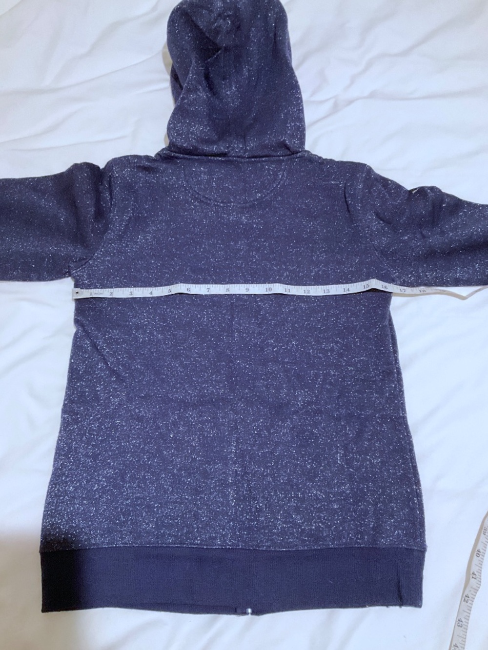 Gap Hoodie / hooded sweatshirt with zip blue with silver sparkles size XS - Picture 6 of 7